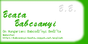 beata babcsanyi business card